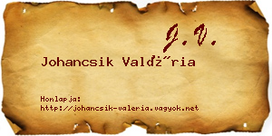 Johancsik Valéria névjegykártya